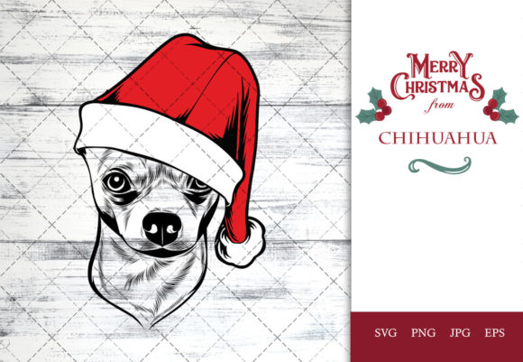 A Festive Chihuahua Graphic for Holiday Crafts and Content