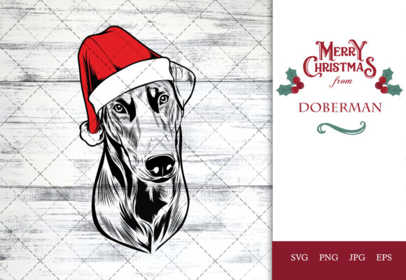 A Festive Doberman Embroidery Design for Your Holiday Projects