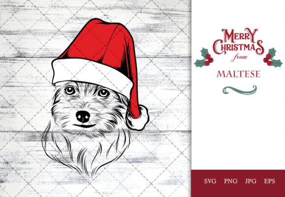 A Festive Maltese Dog Embroidery Design for Holiday Projects