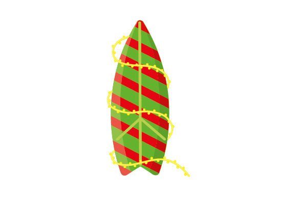 A Holiday Surfboard Graphic for Christmas Crafts & Coastal Brands