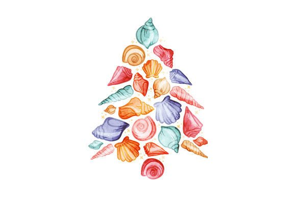 A Seashell Christmas Tree: A Watercolor Craft for Cozy Editorial Design