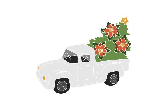Crafting a Cozy Christmas: The White Truck & Tree Graphic