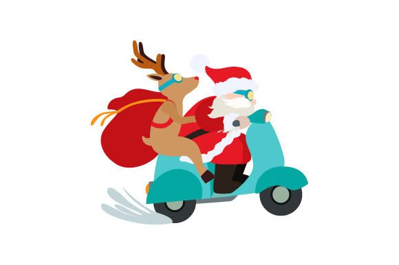 Santa Crafts: A Reindeer & Moped in Christmas Traffic